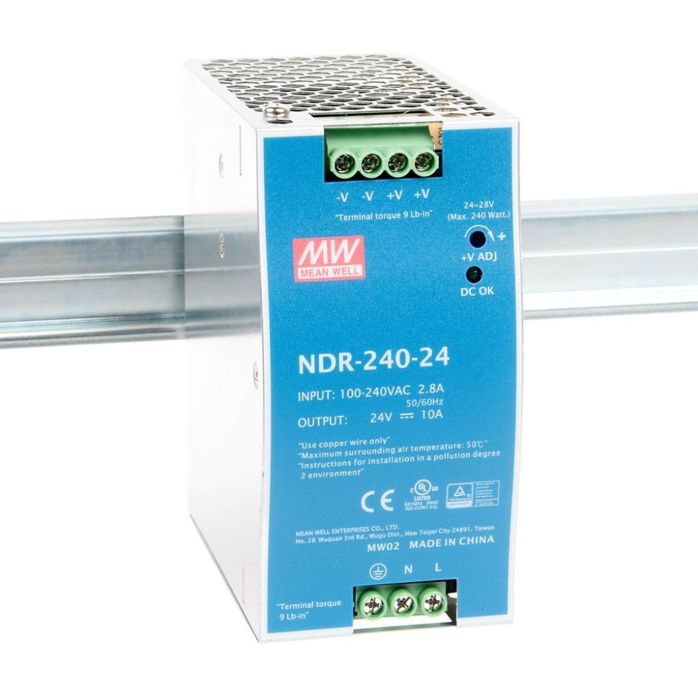 منبع تغذیه 24 ولت 10 آمپر مین ول مدل NDR-240-24