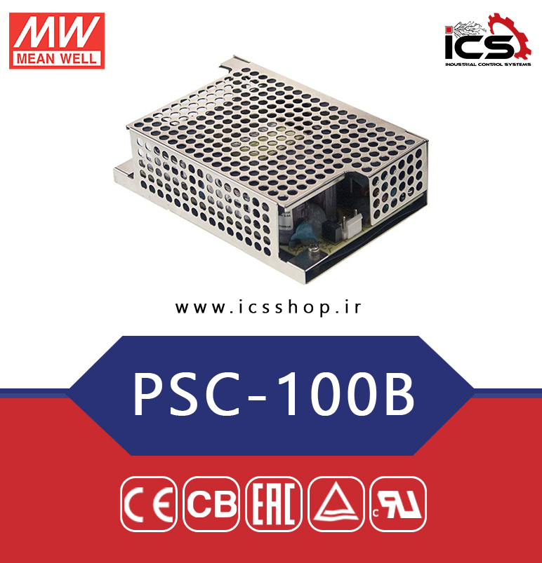 منبع تغذیه وشارژر 24 ولت 3.5 آمپر مین ول مدل PSC-100B