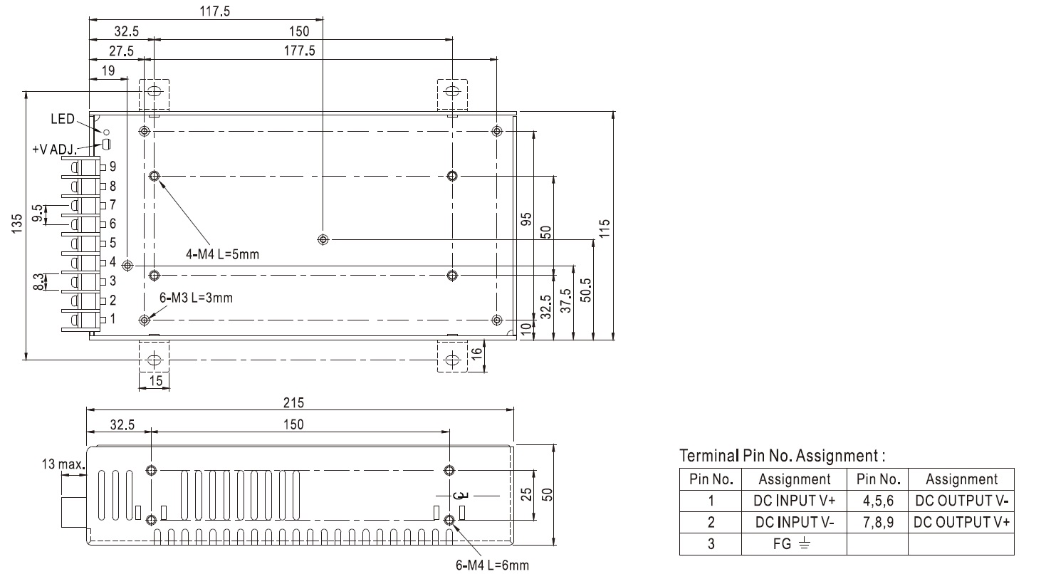 مبدل 24 به 48 ولت 4.2 آمپر مین ول مدل SD-200B-48