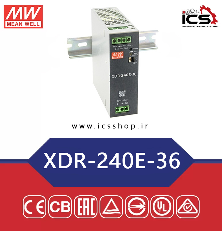 منبع تغذیه 36 ولت 6.66 آمپر مین ول مدل XDR-240E-36