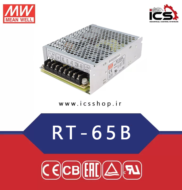 منبع تغذیه 3 خروجی با توان مجموع 64.6 وات مین ول مدل RT-65B