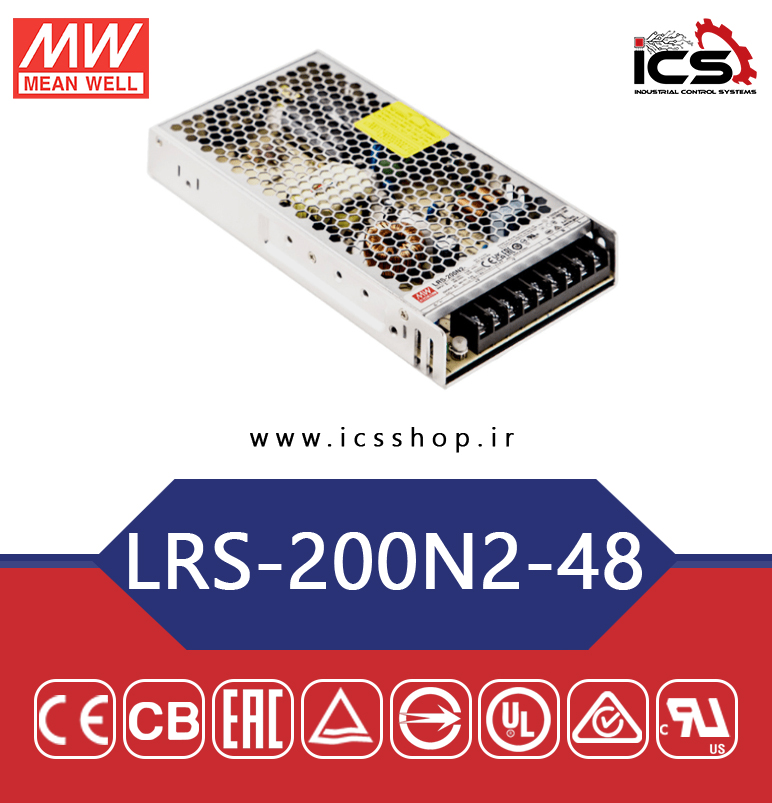 منبع تغذیه 48 ولت 4.4 آمپر مین ول مدل LRS-200N2-48