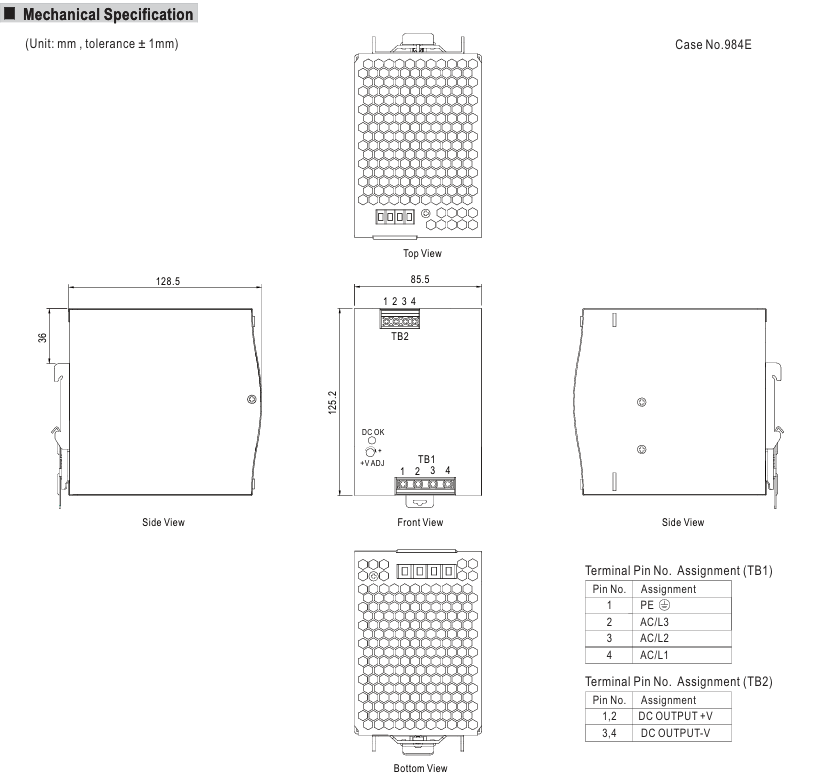 منبع تغذیه 48 ولت 10 آمپر مین ول مدل TDR-480-48 (سه فاز)