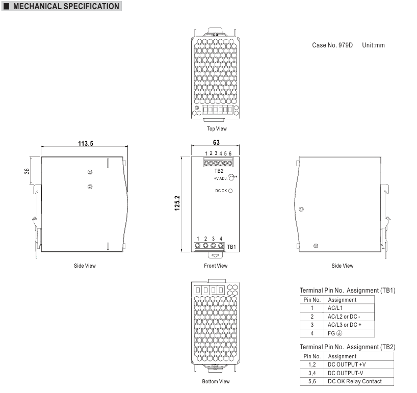 منبع تغذیه 24 ولت 10 آمپر مین ول مدل TDR-240-24 (سه فاز)