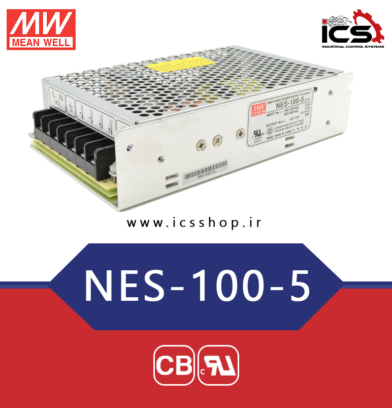منبع تغذیه 5 ولت 20 آمپر مین ول مدل NES-100-5