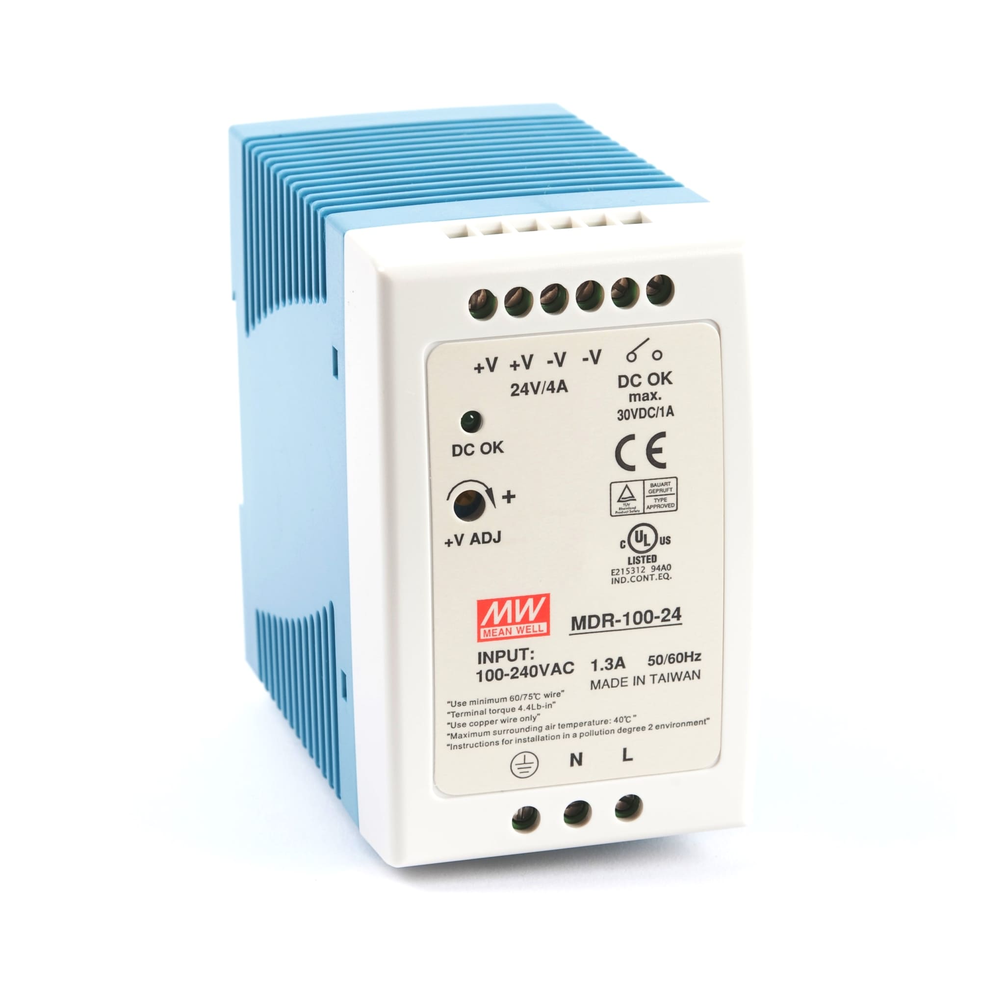 منبع تغذیه 24 ولت 4 آمپر مین ول مدل MDR-100-24